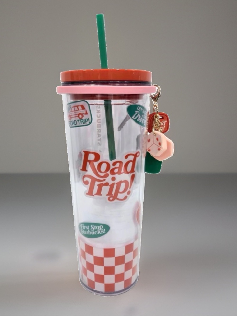 Starbucks + Dandy Summer Road Trip Cold Cup Tumbler w/Charms NWT 24oz.